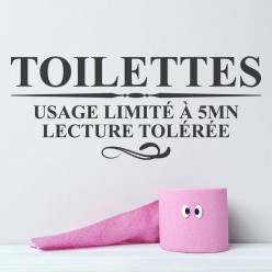 Stickers toilette usage limité à 5 minutes...