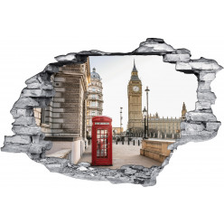 Stickers Trompe l'oeil 3D Cabine London