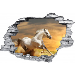 Stickers Trompe l'oeil 3D Cheval