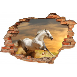 Stickers Trompe l'oeil 3D Cheval