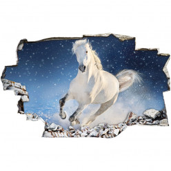 Stickers Trompe l'oeil 3D - Cheval 2