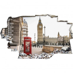 Stickers Trompe l'oeil 3D - Londres cabine