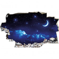 Stickers Trompe l'oeil 3D - Lune 2