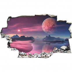 Stickers Trompe l'oeil 3D - Lune 3