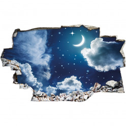 Stickers Trompe l'oeil 3D - Lune 5