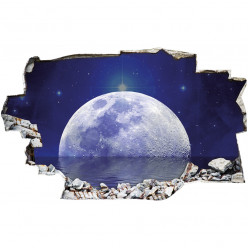 Stickers Trompe l'oeil 3D - Lune 6