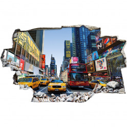 Stickers Trompe l'oeil 3D - New york taxi 2