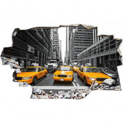 Stickers Trompe l'oeil 3D - New york taxi 3