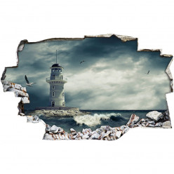 Stickers Trompe l'oeil 3D - Phare 3