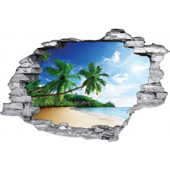 Stickers Trompe l'oeil 3D Plage 