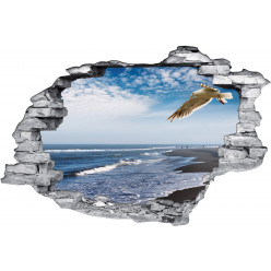 Stickers Trompe l'oeil 3D Plage 2