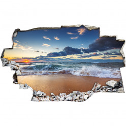 Stickers Trompe l'oeil 3D - Plage