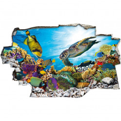 Stickers Trompe l'oeil 3D - Poissons