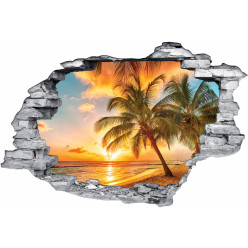 Stickers Trompe l'oeil 3D Tahiti