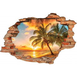 Stickers Trompe l'oeil 3D Tahiti