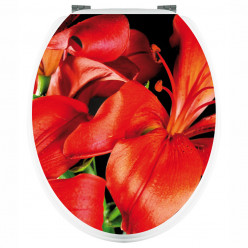 Stickers WC Fleurs Rouge