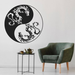 Stickers ying yang dragon