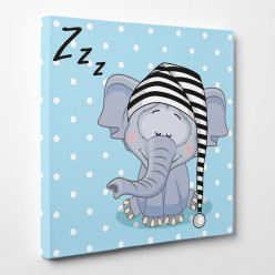 Tableau toile - Eléphant Zzzz