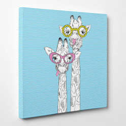 Tableau toile - Girafes Cool 