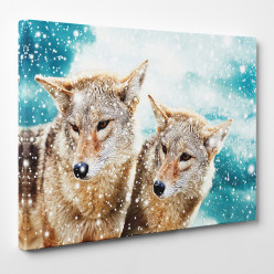 Tableau toile - Loups