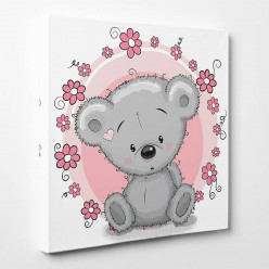 Tableau toile - Ourson Fleur 4