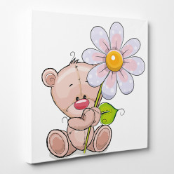 Tableau toile - Ourson Fleur 6