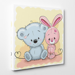 Tableau toile - Ourson Lapin