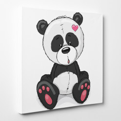 Tableau toile - Panda Cœur 2