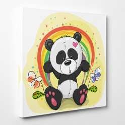 Tableau toile - Panda Fleur 3