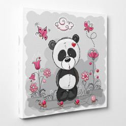 Tableau toile - Panda Fleur 4