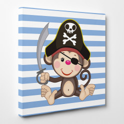 Tableau toile - Singe Pirate