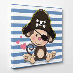 Tableau toile - Singe Pirate 2