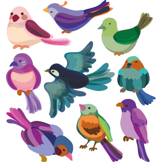 Kit stickers oiseaux