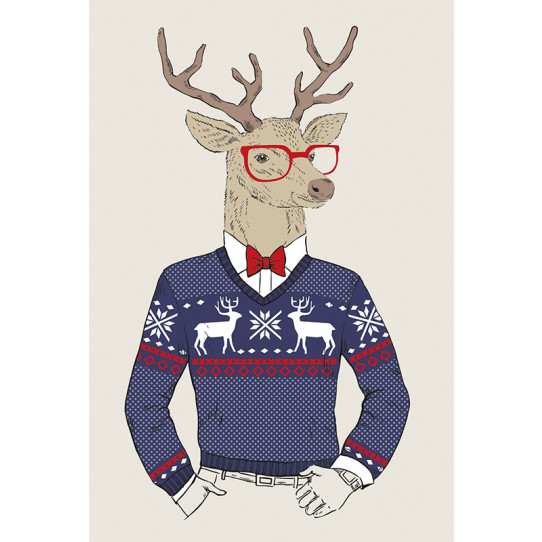 Poster - Affiche cerf hipster