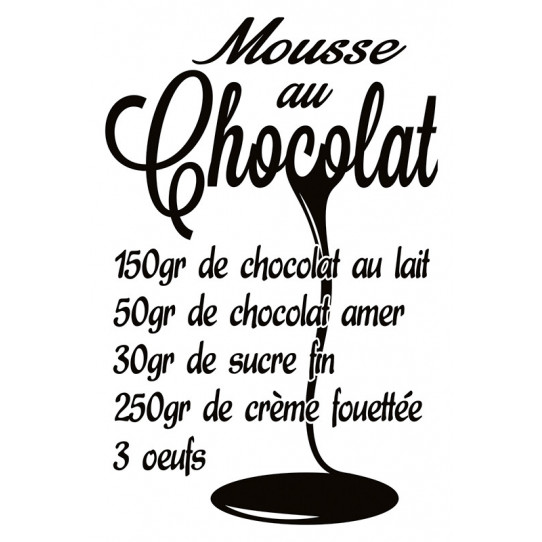 Poster - Affiche recette mousse au chocolat