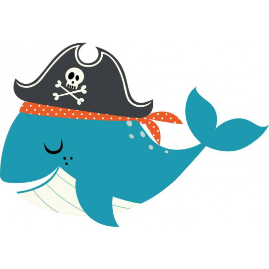 Stickers baleine pirate