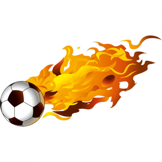 Stickers ballon de foot en flamme
