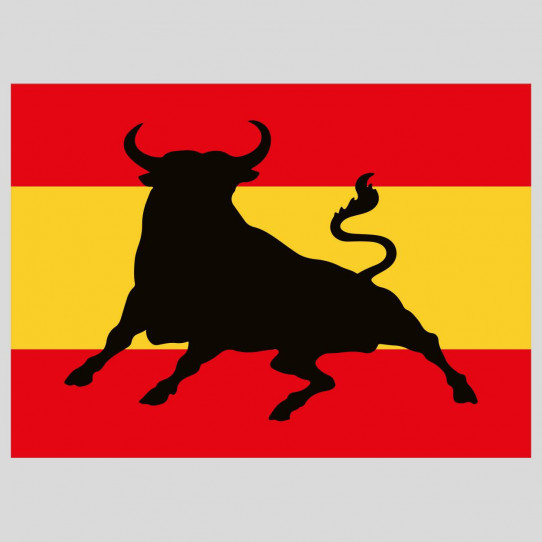 Stickers bandera espagne el toro