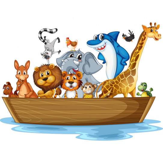 Stickers bateau animaux