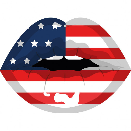 Stickers bouche USA