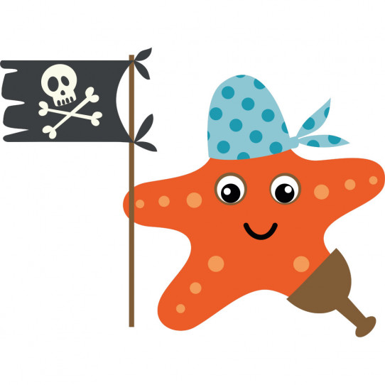 Stickers étoile de mer pirate