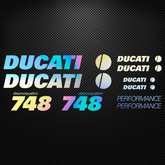 Stickers moto holographique - Ducati Desmoquattro 748