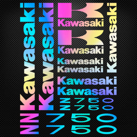 Stickers moto holographique - Kawasaki 750