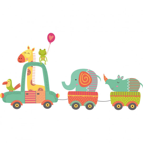 Stickers train animaux