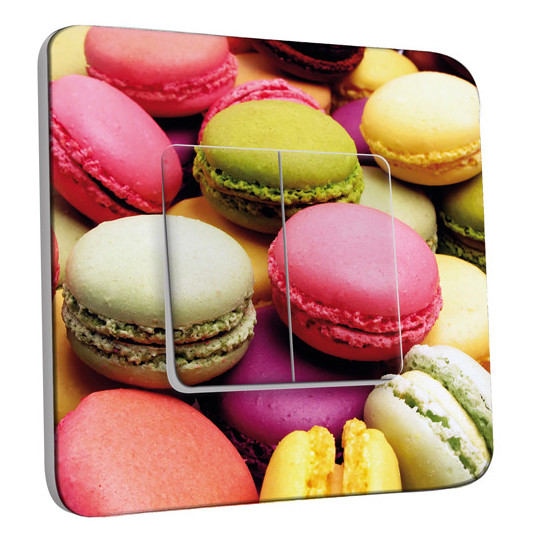 Interrupteur Décoré Double Va et Vient -  Macarons 01