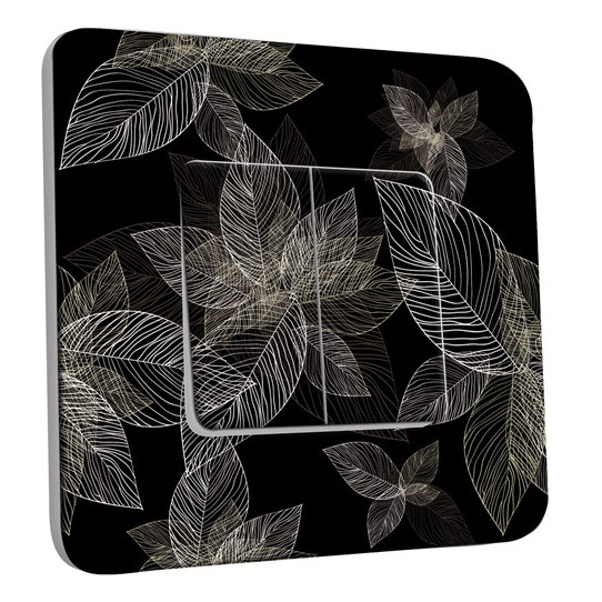 Interrupteur Décoré Double Va et Vient - Motif Nature Abstrait 