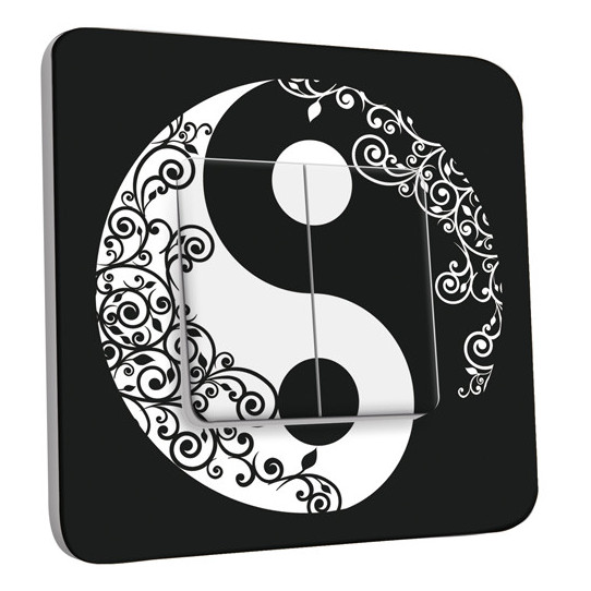 Interrupteur Décoré Double Va et Vient - Ying et Yang 1 