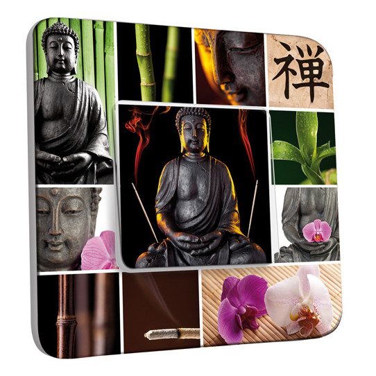 Interrupteur Décoré Simple Va et Vient - Bouddha  Zen 4