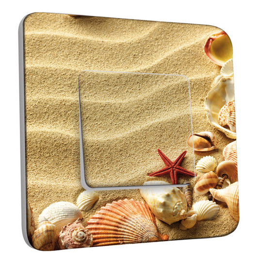 Interrupteur Décoré Simple Va et Vient - Coquillages Etoile de mer 13