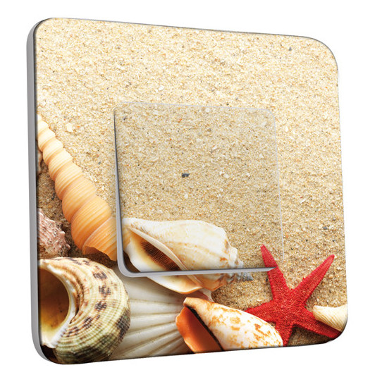 Interrupteur Décoré Simple Va et Vient - Coquillages Etoile de mer 15